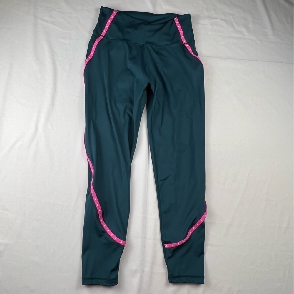 Adidas - Primegreen Capri Leggings - Women’s Workout - Medium - Teal and Pink